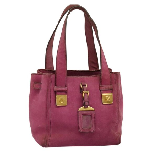 PRADA Hand Bag Suede Pink Auth BD1884 - Picture 1 of 16